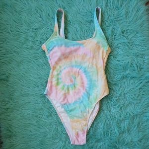 NWOT Stoney Clover Lane Tie Dye High Cut Cheeky One Piece SwimSuit